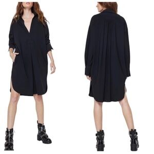 ONA by Yoon Chung Sag Harbor Oversized Black Shirt Dress XS/S